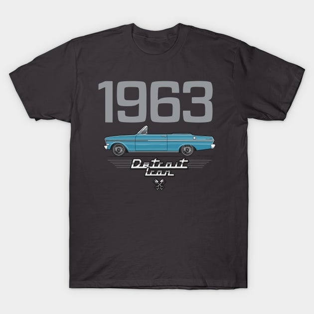 1963 Blue convertible T-Shirt by JRCustoms44